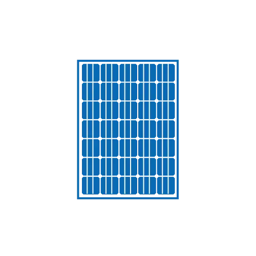 Icon eines Photovoltaikmoduls zur Solarstromerzeugung auf Hausd&auml;chern